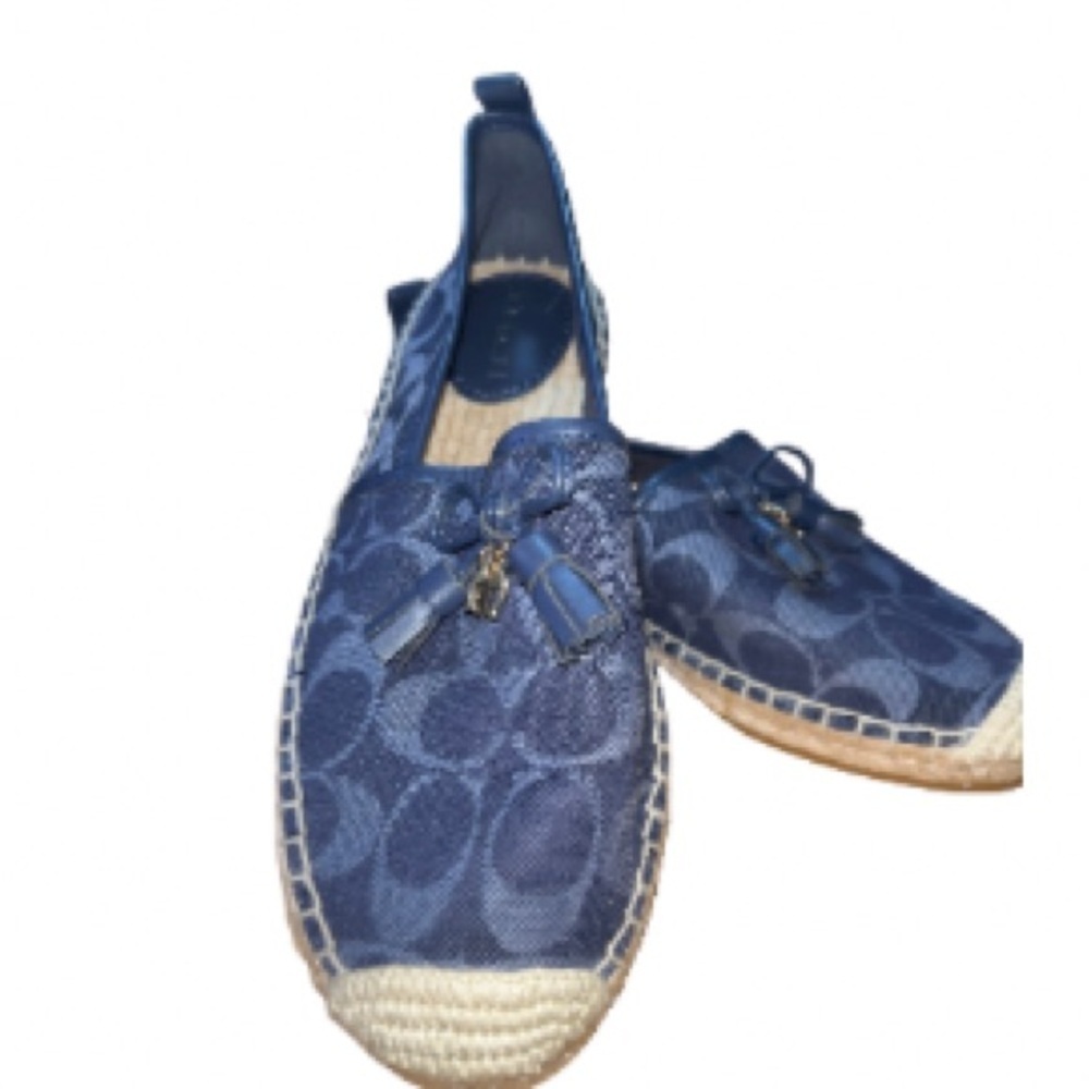 Coach Carson Blue Signature Denim Espadrilles, Size 8.5, NWOT - Picture 3 of 12